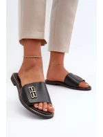 Zazoo 40384 Elegantné dámske čierne kožené žabky