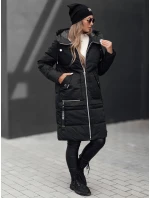 Dámska zimná bunda NORFFI dlhá prešívaná s kapucňou čierna FashionStreet TY4663 Dámska zimná bunda NORFFI dlhá prešívaná s kapucňou čierna FashionStreet TY4663