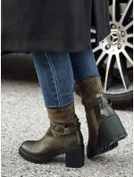Dámske čižmy NOIRSTEP na podpätku zelené FashionStreet ZY0525