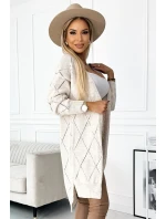 486-2 Cardigan - predĺžený zadný diel s diamantmi - BEACH 486-2 Cardigan - predĺžený zadný diel s diamantmi - BEACH