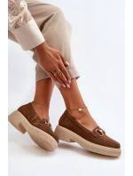 Zazoo 3429 Zamszowe Mokasyny Damskie Z Ozdobą Brązowe Zazoo 3429 Zamszowe Mokasyny Damskie Z Ozdobą Brązowe