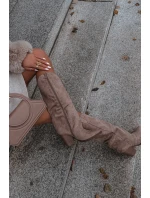 Ocieplane Kozaki Kowbojki Na Słupku Z Eko Zamszu Beżowe Mavine