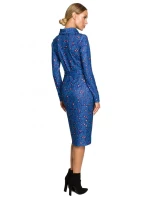 M706 Šaty s rukávmi, golierom a potlačou - model 1