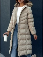 Dámsky zimný kabát LUXWARM béžový FashionStreet TY4376 Dámsky zimný kabát LUXWARM béžový FashionStreet TY4376