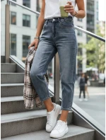 Dámske modré džínsy s vysokým pásom 7/8 mom fit FashionStreet UY2905