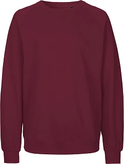 Neutral O 63001 Unisexová mikina s raglánovými rukávmi z bio bavlny 77.6301 bordó