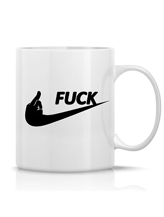 FUCK - klasický biely keramický hrnček 300 ml FUCK - klasický biely keramický hrnček 300 ml
