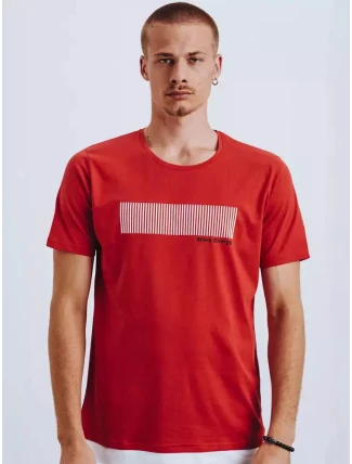 Pánske tričko s potlačou červené FashionStreet RX4651