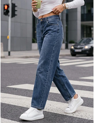 Dámske džínsy s voľným strihom „baggy fit“, modré, FashionStreet UY3096 Dámske džínsy s voľným strihom „baggy fit“, modré, FashionStreet UY3096