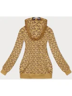 Žltá mikina s kapucňou so vzorom lastovičky (2309)