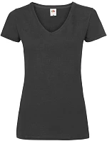 Fruit of the Loom Lady-Fit Valueweight V-Neck T Dámske tričko s výstrihom do V 16.1398 čierne