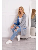 Dvojfarebná pláštenka s kapucňou nevädza + sivá