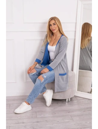 Dvojfarebná pláštenka s kapucňou nevädza + sivá