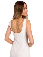 M667 Šaty Shaeth s ozdobnou retiazkou na chrbte - ecru