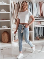Dámske úzke džínsy s opaskom FLORENCIO modré FashionStreet UY2457