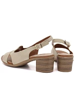 Dámske kožené sandále béžovej farby Sergio Leone SK578-S