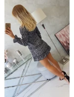 Šaty s ozdobnými volánikmi čierne