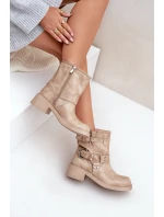 Dámske kožené nízke topánky s remienkami Zazoo 3644 Beige