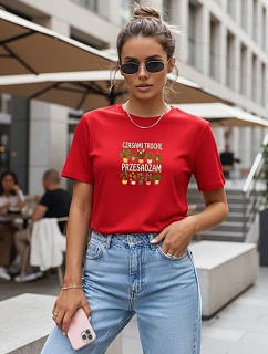 Dámske tričko s potlačou Niekedy to trochu preháňam červená FashionStreet NX5037RY
