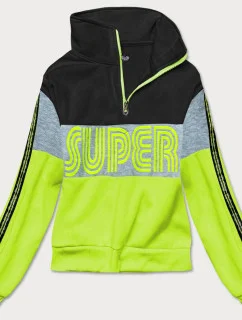 Čierno-zelená dámska športová mikina (26019)