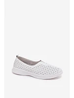 Kožené ažurové dámske topánky Eliva White Semi Kožené ažurové dámske topánky Eliva White Semi