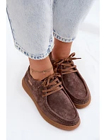 Polobotky z přírodního semiše Vinceza 95391 Hnědé