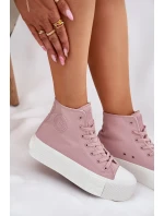 Dámske plátenné tenisky na platforme Big Star - ružové