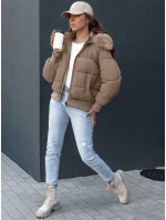 Dámska prešívaná zimná bunda s kožušinou COLDPACK camel FashionStreet TY4427 Dámska prešívaná zimná bunda s kožušinou COLDPACK camel FashionStreet TY4427
