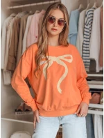 Dámska nadrozmerná mikina SOFTTIE oranžová FashionStreet BY1378 Dámska nadrozmerná mikina SOFTTIE oranžová FashionStreet BY1378