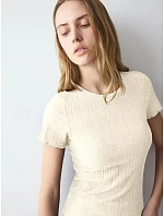 Univerzálny top s rebrovým vzorom SSL – Silk White – TRIUMPH Silk White – TRIUMPH Univerzálny top s rebrovým vzorom SSL – Silk White – TRIUMPH Silk White – TRIUMPH