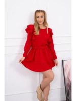 Šaty so zvislými volánmi červené Šaty so zvislými volánmi červené