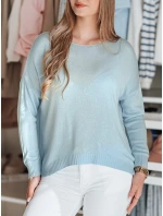 Dámsky nadrozmerný jednoduchý sveter SENZIA modrý FashionStreet MY2448 Dámsky nadrozmerný jednoduchý sveter SENZIA modrý FashionStreet MY2448