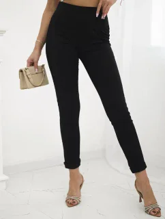 Nohavice s ozdobnými lamelami Čierna