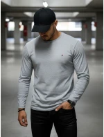 Pánske sivé tričko FashionStreet s dlhým rukávom LX0539