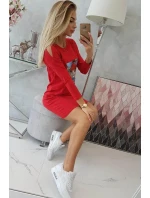 Šaty s potlačou Honey girl červené