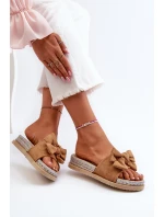 Damskie Klapki Na Platformie Z Kokardą Camel Aflia