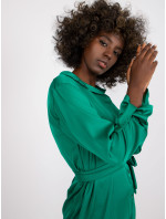 Zelené midi šaty s imitáciou saténu Inga RUE PARIS