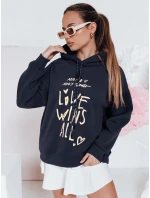 Dámska nadrozmerná mikina LOVEWILL navy blue FashionStreet BY1467 Dámska nadrozmerná mikina LOVEWILL navy blue FashionStreet BY1467