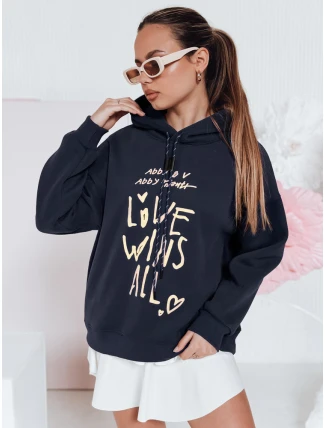 Dámska nadrozmerná mikina LOVEWILL navy blue FashionStreet BY1467 Dámska nadrozmerná mikina LOVEWILL navy blue FashionStreet BY1467