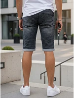 Pánske džínsové šortky s lemom čierne FashionStreet SX2619