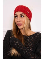 Čiapka Paris fleece K212 ecru+bordeaux