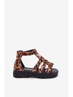 Dievčenské sandále Gladiators so zlatými detailmi Panther Vesira Dievčenské sandále Gladiators so zlatými detailmi Panther Vesira