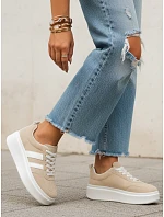 Dámske kožené tenisky LA319 ZY1378 beige - FashionStreet Dámske kožené tenisky LA319 ZY1378 beige - FashionStreet