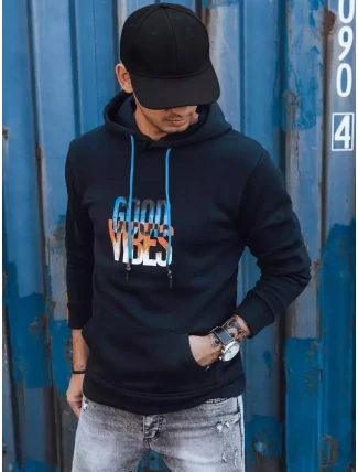 Pánska zateplená mikina s kapucňou tmavomodrá FashionStreet BX5380