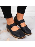 Rieker W RKR139 tmavomodré kožené čižmy