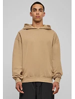 Build your Brand BY 191 Pánska mikina s kapucňou v oversize štýle „Acid Wash“ 56.0191 union beige
