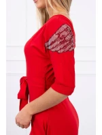 Šaty s krídlami na ramenách červené Šaty s krídlami na ramenách červené