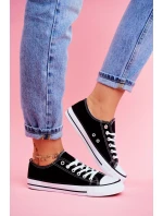 Damskie Klasyczne Trampki Czarne z Białą Podeszwą Omerta