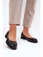 Skórzane Baleriny Z Ozdobą D&A MK51-059 Czarne