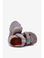 Kapcie Milami Dziecięce Na Rzepy Szare Reathiana